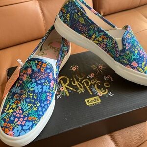 Rifle Paper Co. x Keds Double Decker Slip-on Size 7, color Meadow